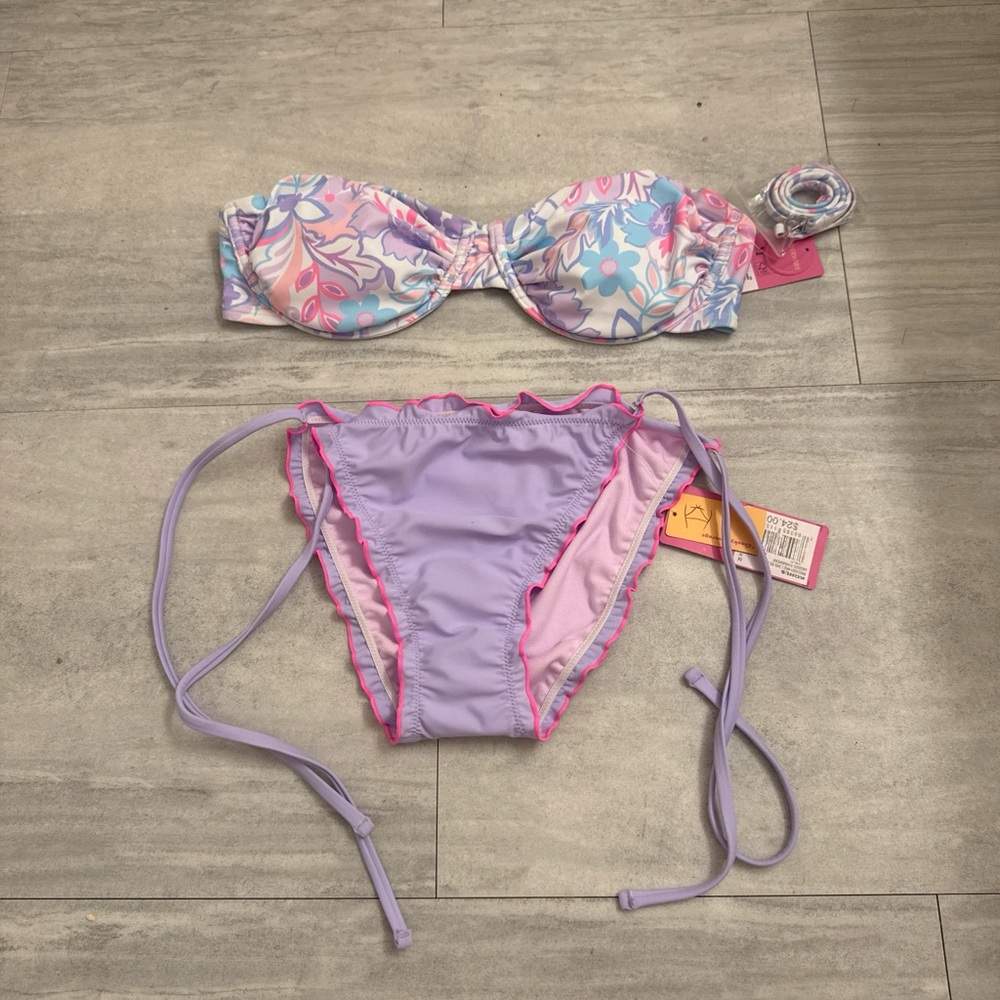 Ninety-Nine Pink Gradient Swim Tag with Round 'Underwire' Accent